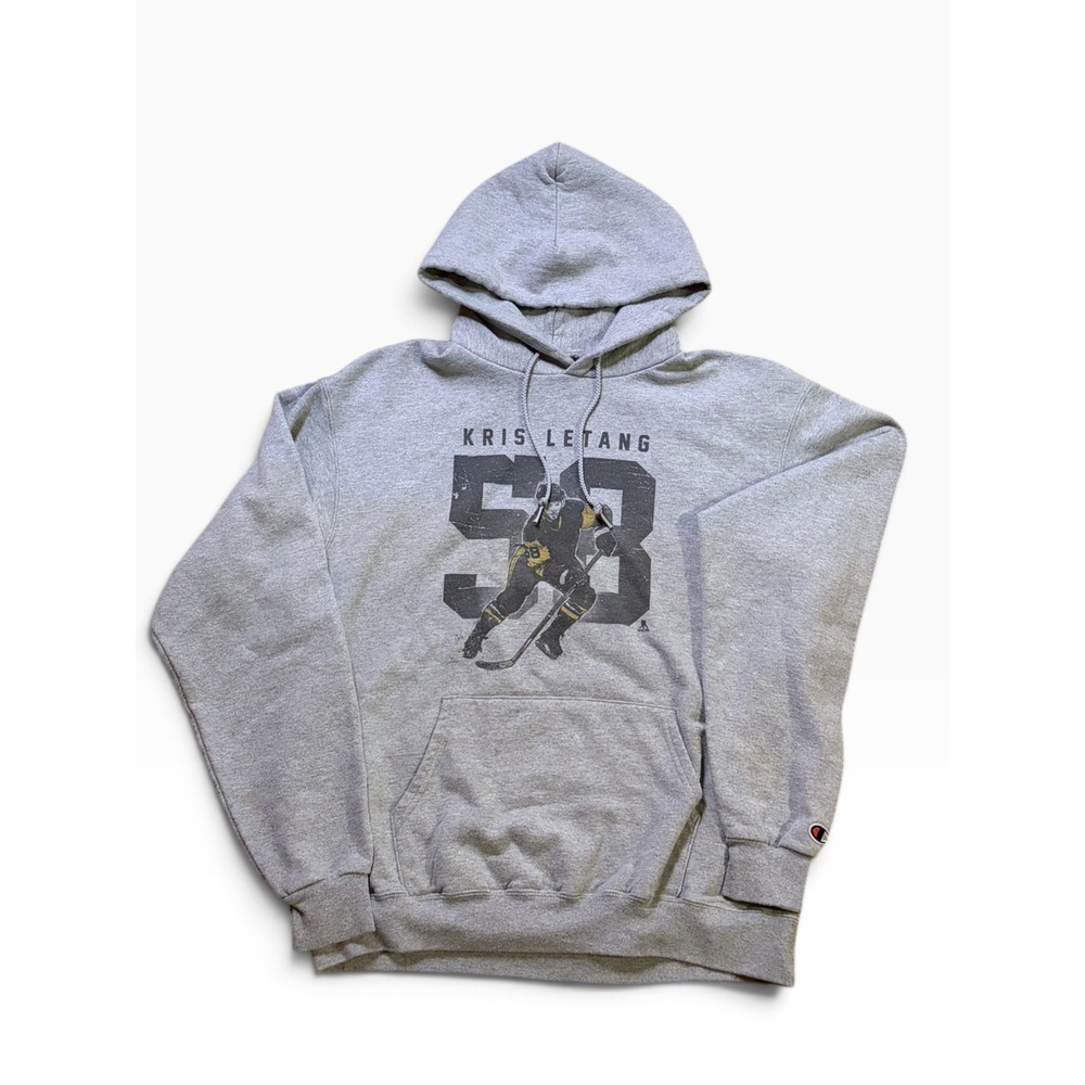 Champion Kris Letang Pittsburgh Penguins Hoodie Gray Mens Large S700 LW NHLPA